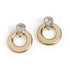 Teardrop Stone Ring Stud Earrings - Clear/Gold